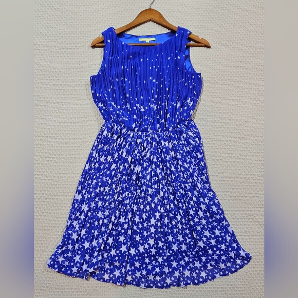 Gianni Bini Other - Gianni Bini Designer Cobalt Blue & White Stars Sleeveless Dress Dillard's SizeXS